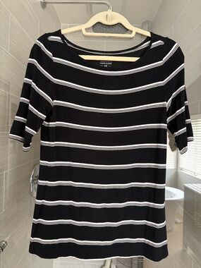 Apt. 9 Modern Essentials Black & White Striped Women's Tee